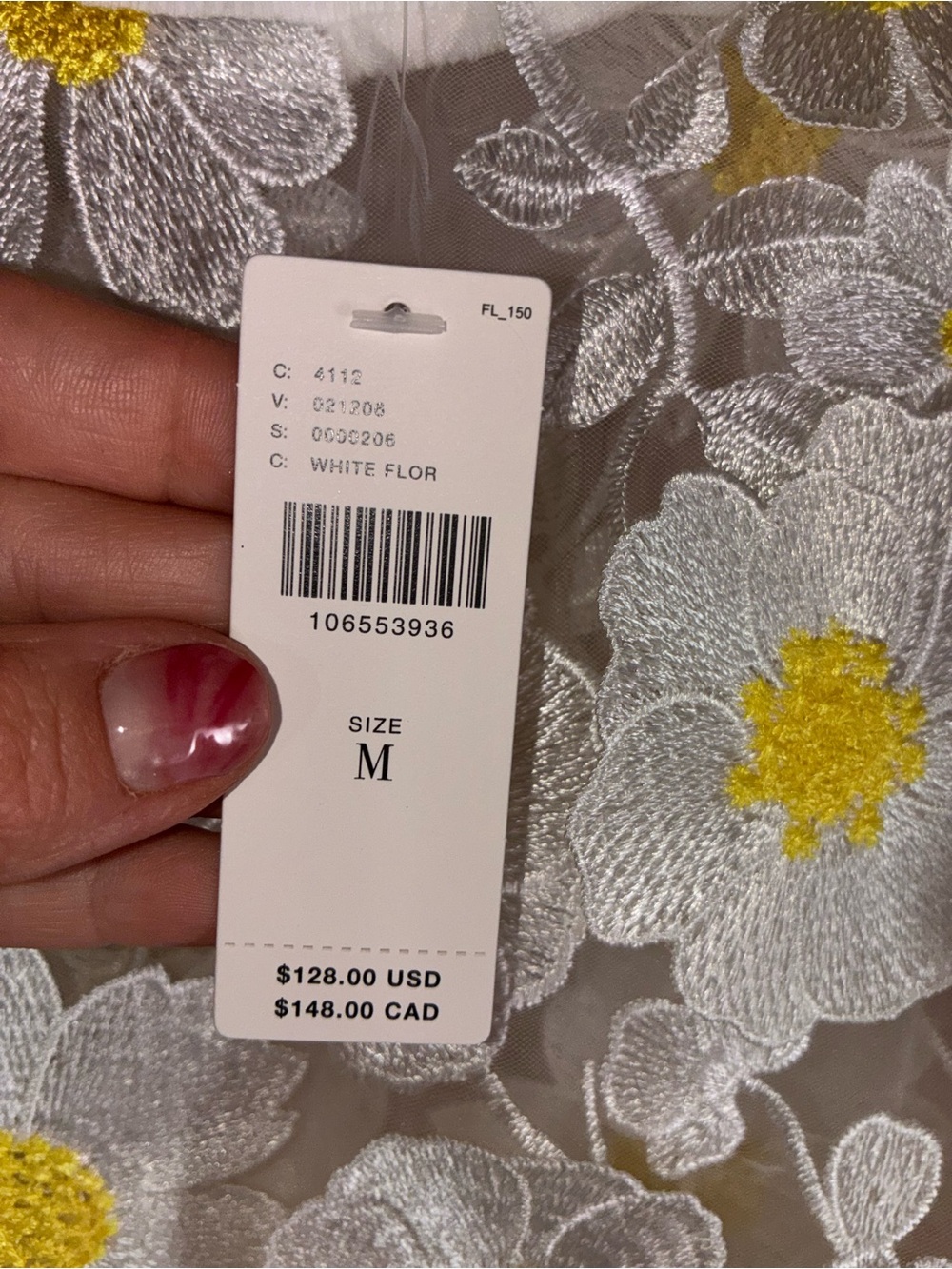 Anthropologie Dolman Left Coast Sheer Flower Appliqué tee 🌼 - Picture 5 of 8